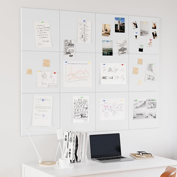 Neatsure Large Cork Board for Wall, 12 Panels Felt Tiles Tack Push Pin Board - Image 2