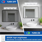 IZORRO LED Modern Bathroom Lights Fixtures, Matte White Acrylic Wall Lighting - Image 4