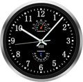 HITO 12 Inch Silent Wall Clock Battery Operated Non Ticking Glass Cover Silver by hito