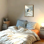 Funny Black Cat Wall Art Painting, Whimsical Cat in Stripe Bed Reading Wall - Image 7
