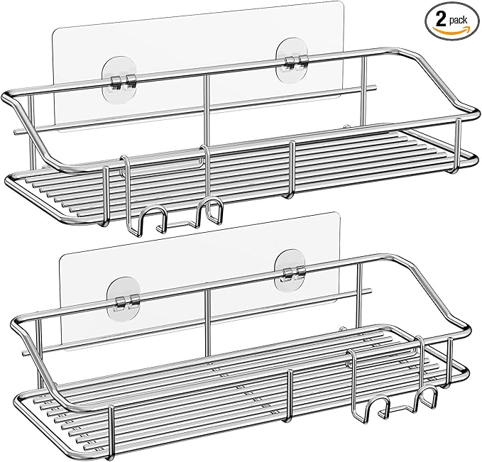 Nieifi Shower Caddy Shelf Storage Rack Adhesive Without Drilling Stainless Steel by Nieifi
