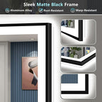 55x36 Black Framed LED Bathroom Mirror - Image 9