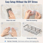 8 Pack Adhesive Rustproof Shower Shelves - Image 6