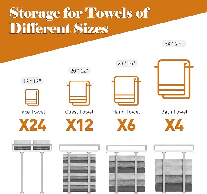 Towel Rack Wall Mounted, Xstydes Metal Towel Holder - Image 5
