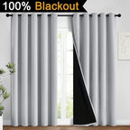 Yakamok 100% Blackout Lined Panels, Room Darkening Thermal Insulated Blackout - Image 2