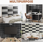 IFNOW Wall Mounted Upholstered Headboard Full, 3D Peel and Stick Soundproof - Image 7