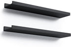 Boswillon Long Floating Shelves, 2 Set Modern Black Wall Shelf by Boswillon