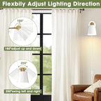 Lomoky Dimmable Wall Sconces Set of 2, Adjustable Angle Wall Lights - Image 4