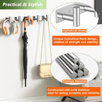 Wall Mounted Coat Rack-5 Hooks, Heavy Duty Stainless Steel Wall Hooks - Image 3