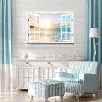 Goldfoilart Ocean Beach Sunset Canvas Wall Art - Image 2