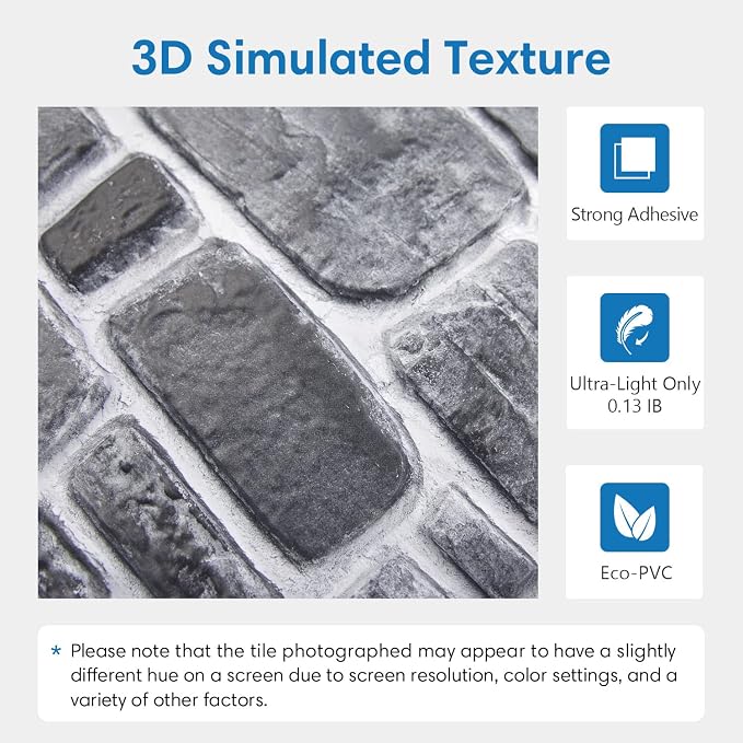 COMSTICKC 3D Faux Stone Wall Panel Peel and Stick Wall Tiles, Ultra-Light Thin - Image 3