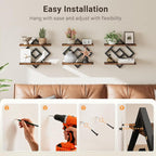 ELYKEN Floating Shelves for Wall, 2-Tier Wall Mounted Storage Shelves for Books - Image 6
