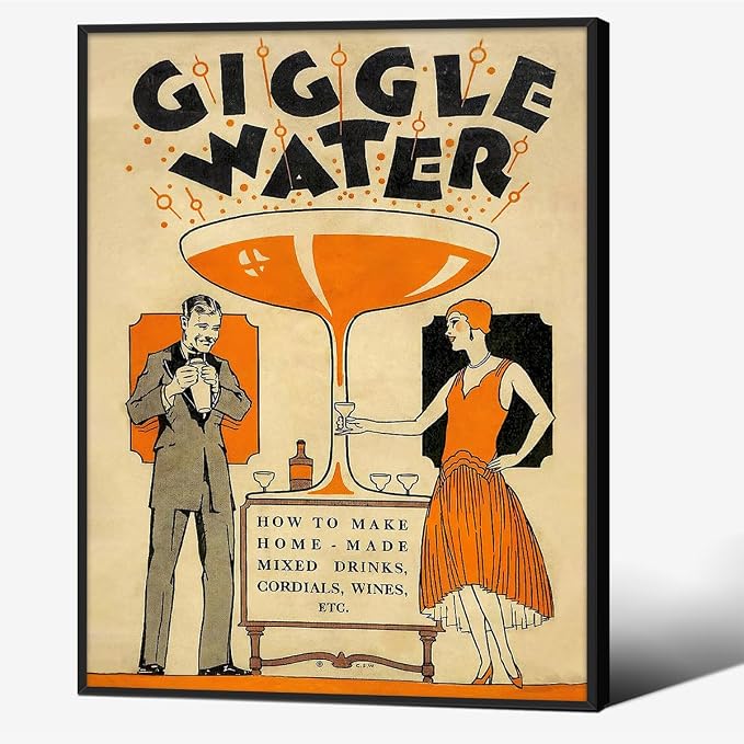 Funny Cocktail Wall Art Vintage Trendy Bar Cart Decor Martini Wine Alcohol by Unknown