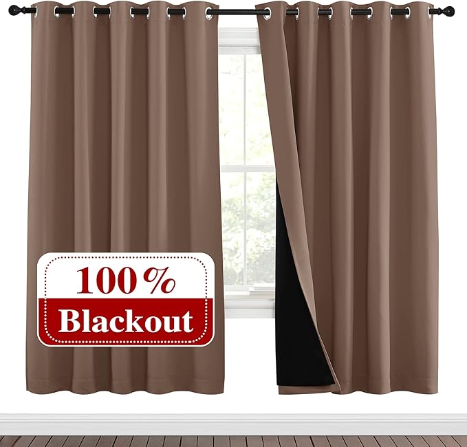 NICETOWN Living Room Completely Shaded Draperies, Privacy Protection & Noise by NICETOWN