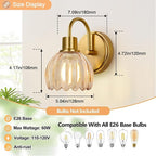 2-Pack Brushed Gold Bathroom Vanity Light, Single-Head Wall Sconce - Image 8