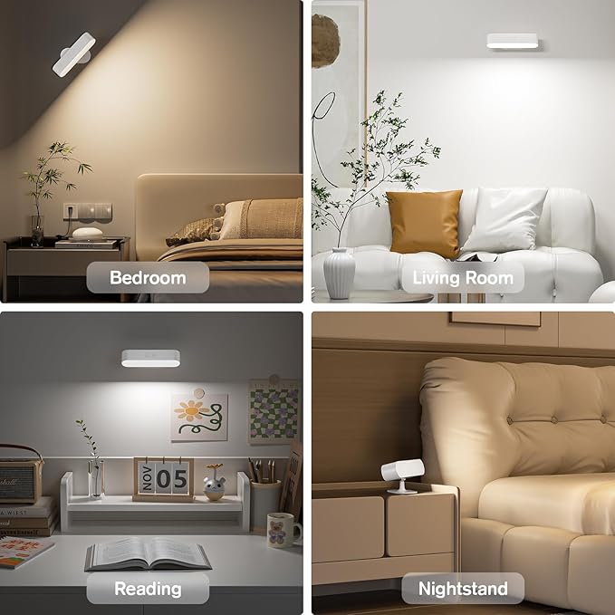 Hensam Battery Operated Wall Sconces, Wireless LED Wall Sconce Set of Two - Image 7