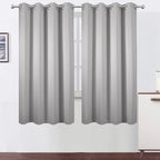 LEMOMO Light Grey Blackout Curtains 52 x 63 Inch Length/Set of 2 Curtain by Lemomo