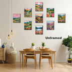 Plant Floral Landscape Wall Art Set of 9, Colorful Abstract Nature Landscape - Image 8