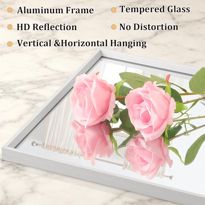 AAZZKANG Metal Frame Mirror Rectangle Wall Mounted Mirrors Decorative Modern - Image 3
