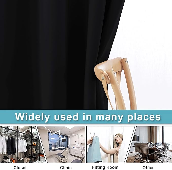 RYB HOME Extra Wide Long Curtain Privacy Office Space Divider Wall Panel - Image 6