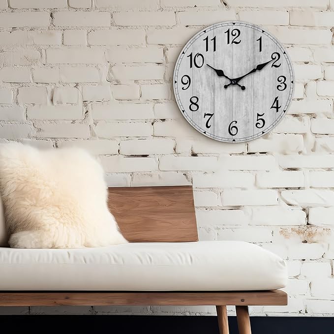 Wall Clock, 10 Inch Wall Clocks Battery Operated Silent Non Ticking, Country - Image 8