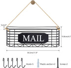 SRIWATANA Rustic Mail Key Holder, Mail Organizer Wall Mount - Image 7