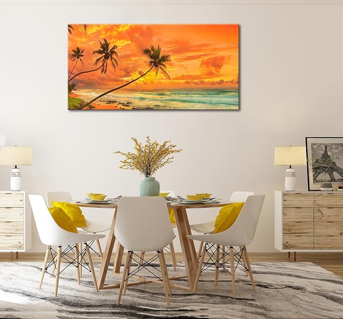 Beach Sunset Wall Art, Large Canvas Painting - Image 4