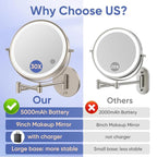 FUNTOUCH 9" Wall Mounted Lighted Makeup Mirror - Image 7