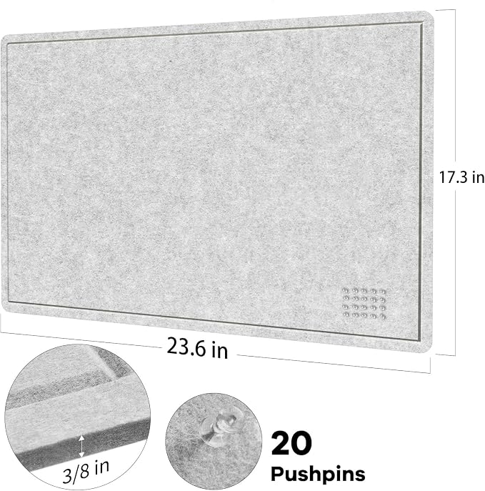 Lightomorrow Bulletin Board, 24 x 18 inches Felt Board - Image 3