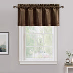 NICETOWN Brown Velvet Valance Curtains by NICETOWN