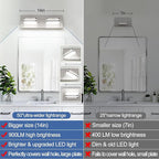 360° Rotate 2-Light LED Bathroom Vanity Light Fixtures, 900LM Acrylic Brushed - Image 5