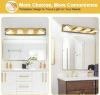 360° Rotate LED Bathroom Vanity Light Fixtures, 1600LM Acrylic Gold Vanity - Image 6