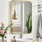 20x30 Inch Gold Mirror, Framed Rectangle Mirror - Image 2