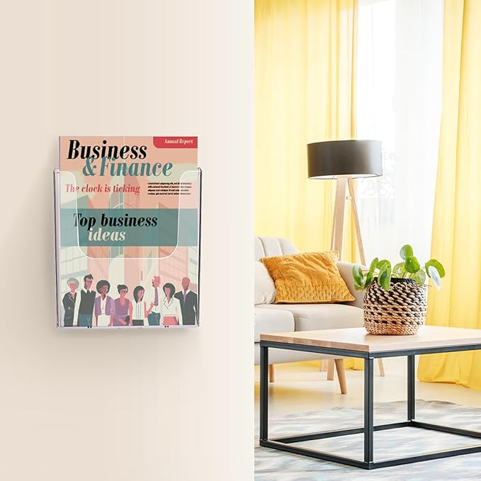 3 Pack Acrylic Brochure Holder, 8.5 x 11 Inch Brochure Holder Wall Mount - Image 6
