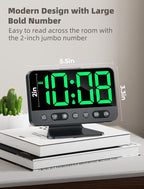 Odokee Digital Alarm Clocks for Bedrooms: Large Bold Number 5 Brightness Dimmer - Image 2