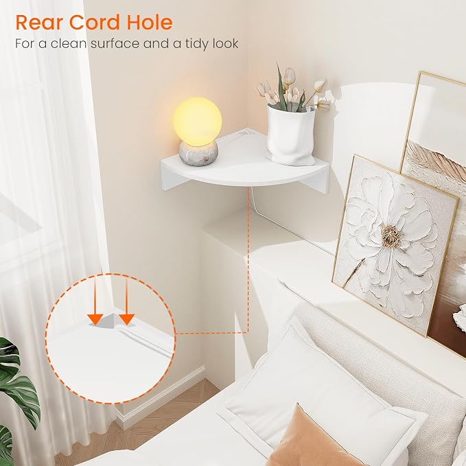 Homode Floating Corner Shelves, 12 Inch Deep Hanging Corner Display Shelf - Image 5