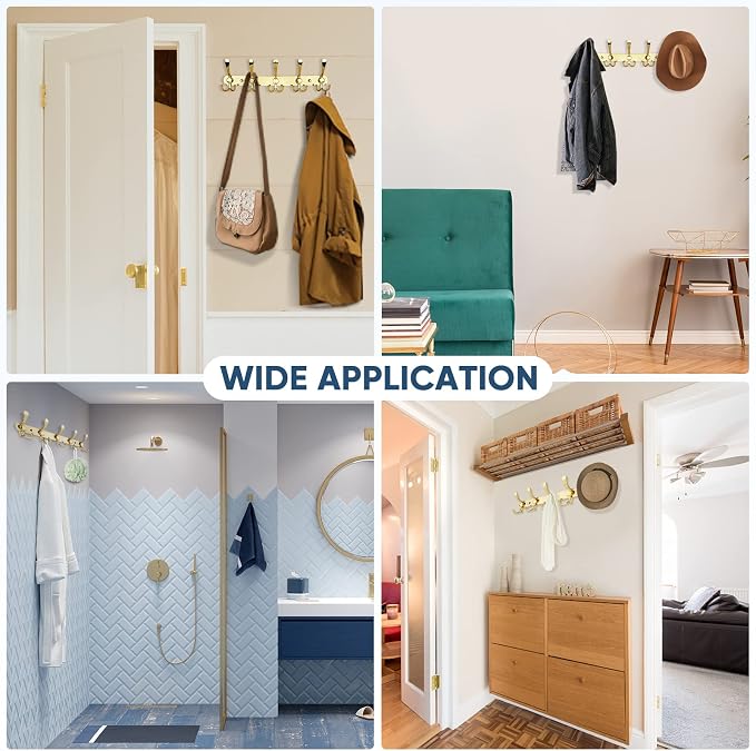TICONN Wall Mounted Coat Rack, Five Heavy Duty Tri Hooks All Metal Construction - Image 6