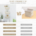 TeoKJ Over the Door Hanging Basket, 3-Tier Woven Cotton Wall-Mounted Storage - Image 4