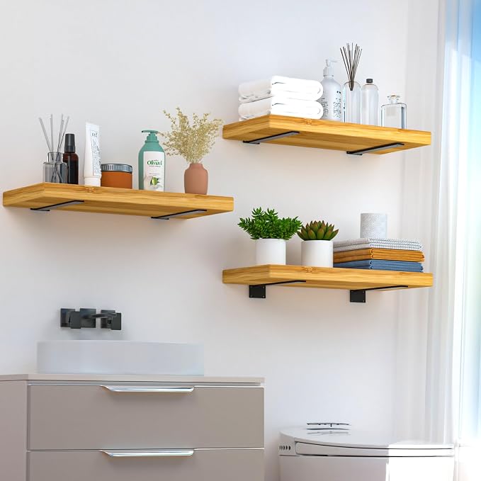 12 Pack - 14 inch Black Hidden L Shelf Bracket Iron Floating Shelf Brackets - Image 4