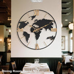 Pytha Sight 24 Inch Large Wall Clock, Modern Decorative Big World Map - Image 5