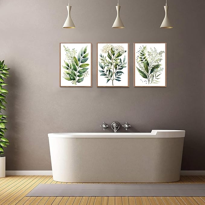 Bwodke Botanical Wall Art Plant Floral Watercolor Poster Canvas Prints Set of 3 - Image 8