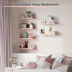 upsimples Pink Shelves for Wall, Living Room, Game Room, 6 Pack Wall Mounted - Image 4