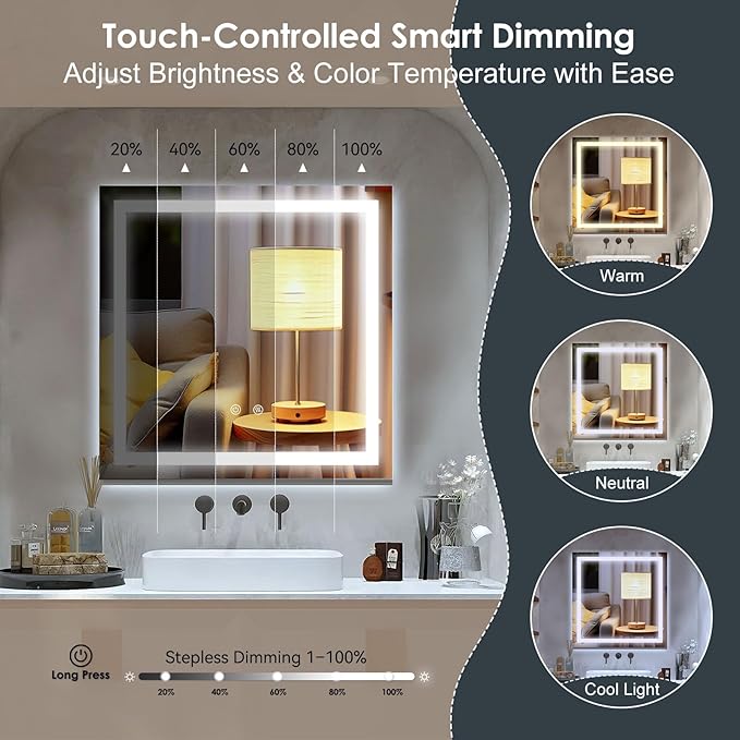 LED Lighted Bathroom Mirror - Image 3