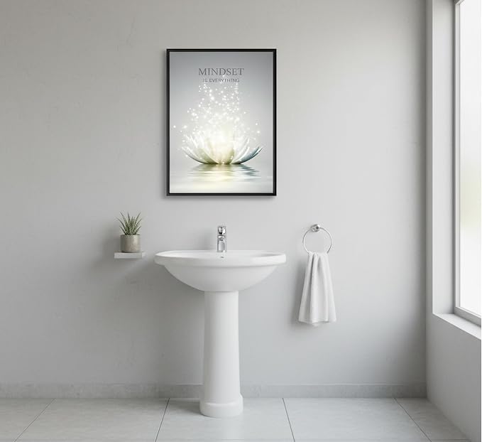 Floating Framed Zen Wall Art, Just Breathe Picture Poster - Image 2