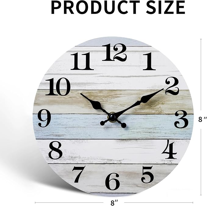 Wall Clock, Wall Clocks Battery Operated Silent Non Ticking, Rustic Clocks - Image 3