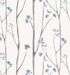 Timeet 16.1" x 197" Leaf Wallpaper Peel and Stick White and Purple Wallpaper by Timeet