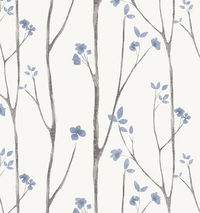Timeet Purple Peel and Stick Wallpaper Removable Self-Adhesive Floral Wall by Timeet