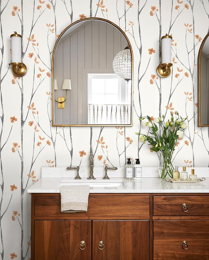 Timeet Peel and Stick Wallpaper Boho Floral Wallpaper Tree ContactPaper - Image 7