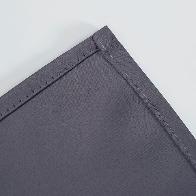 LEMOMO Blackout Curtains 66 x 72 Inch Long Grey Curtains Set of 2 Panels Room - Image 7