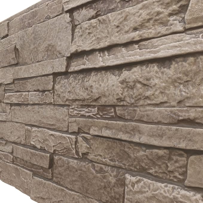 EverStone Acadia Ledge Faux Stone Panel, Soft Ash Color - Image 7